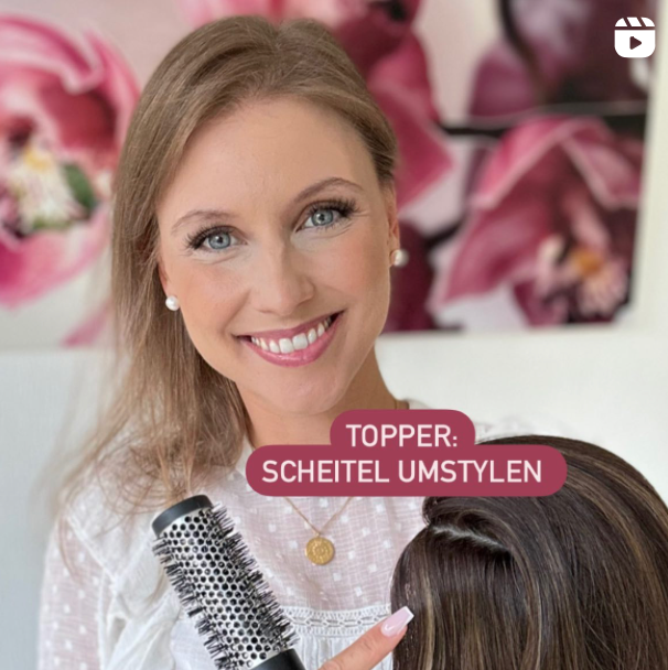 Video wie man den Scheitel eines Echthaarteils umstellet