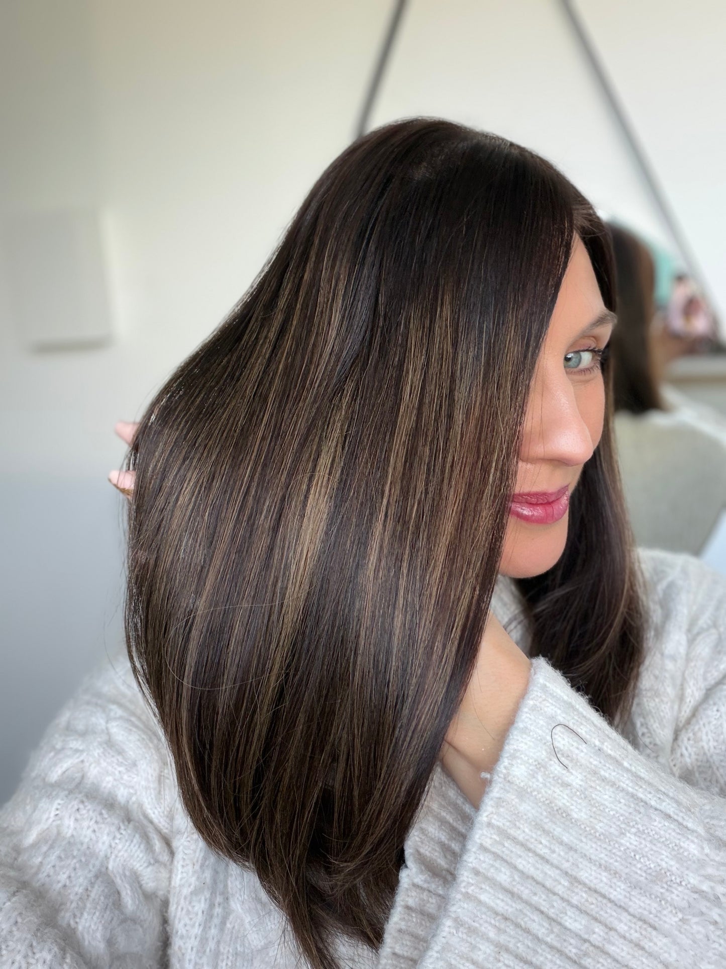 Evelyn mit goldenen Highlights - 45-48cm lang